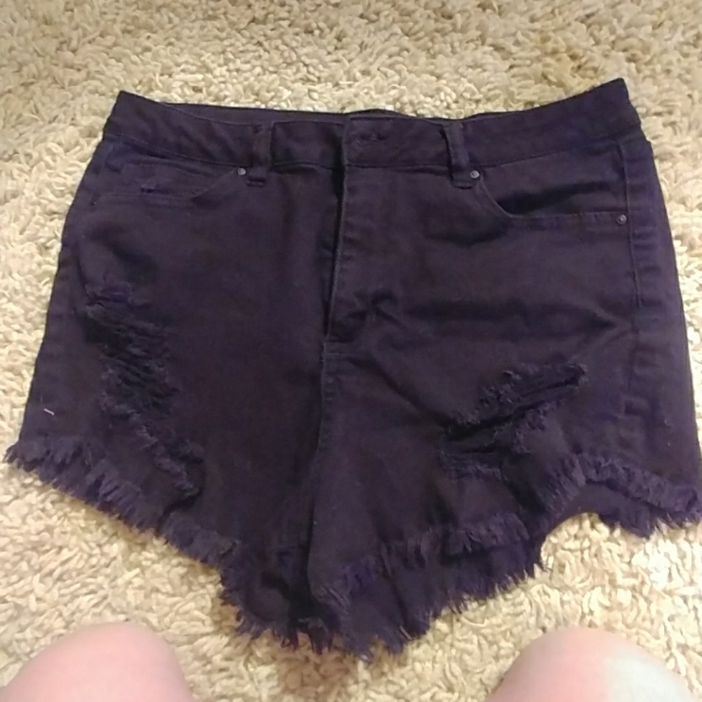Size 12 High-Waisted Black Refuge Jean Shorts